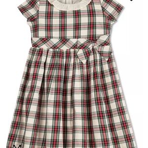 Charming Plaid Holiday Dress with Bow Detail